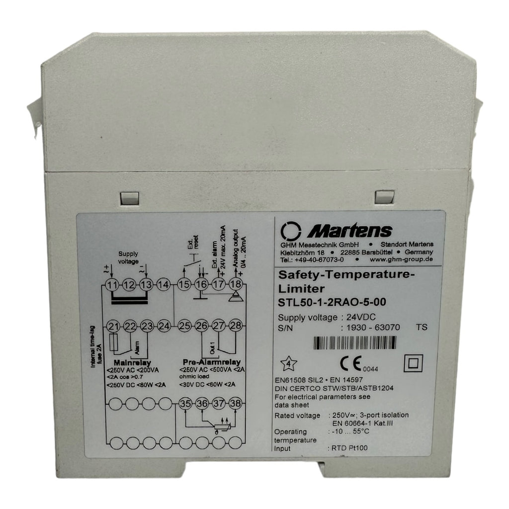 Martens STL50-1-2RAO-5-00 Safety temperature limiter Temperaturregler -10-55°C