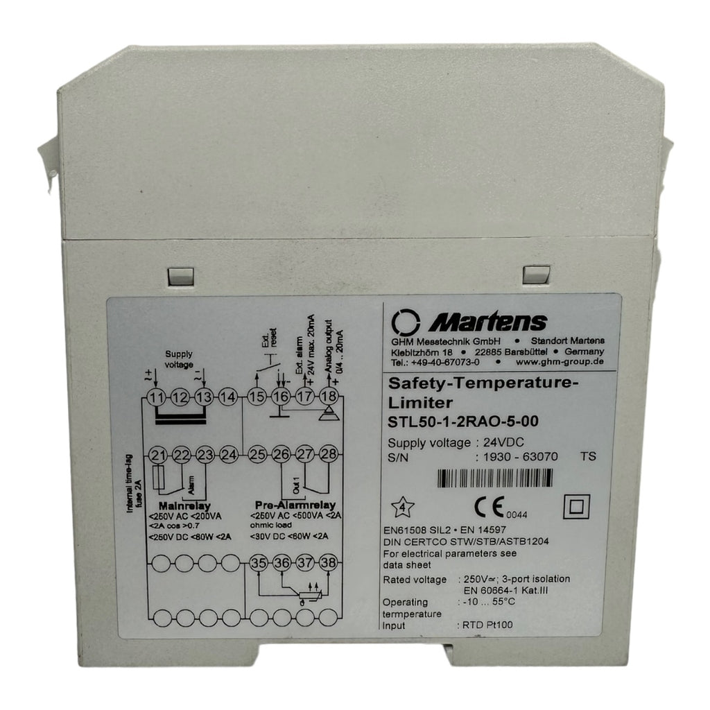 Martens STL50-1-2RAO-5-00 Safety temperature limiter Temperaturregler –  industriewarenhandel