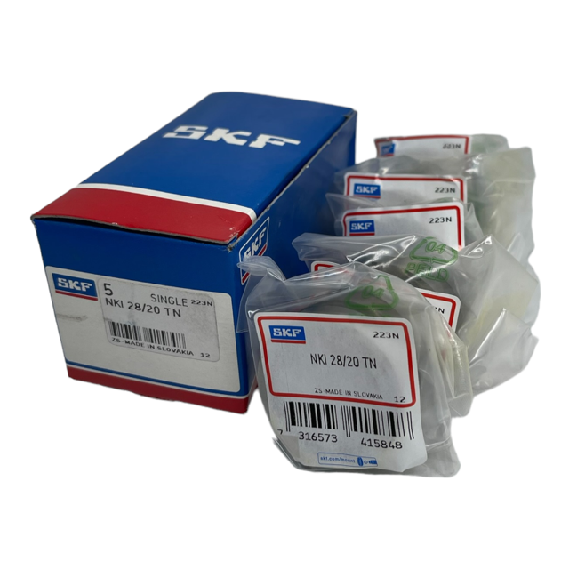 5x SKF NKI28/20TN Nadellager mit Ringen 28x42x20mm